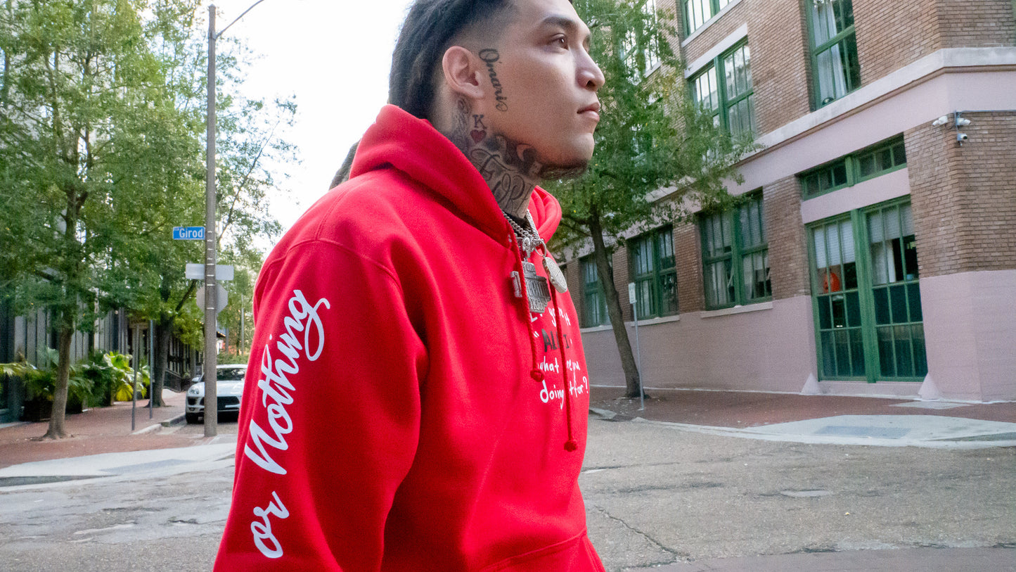 RED ALL IN OR NOTHING HOODIE