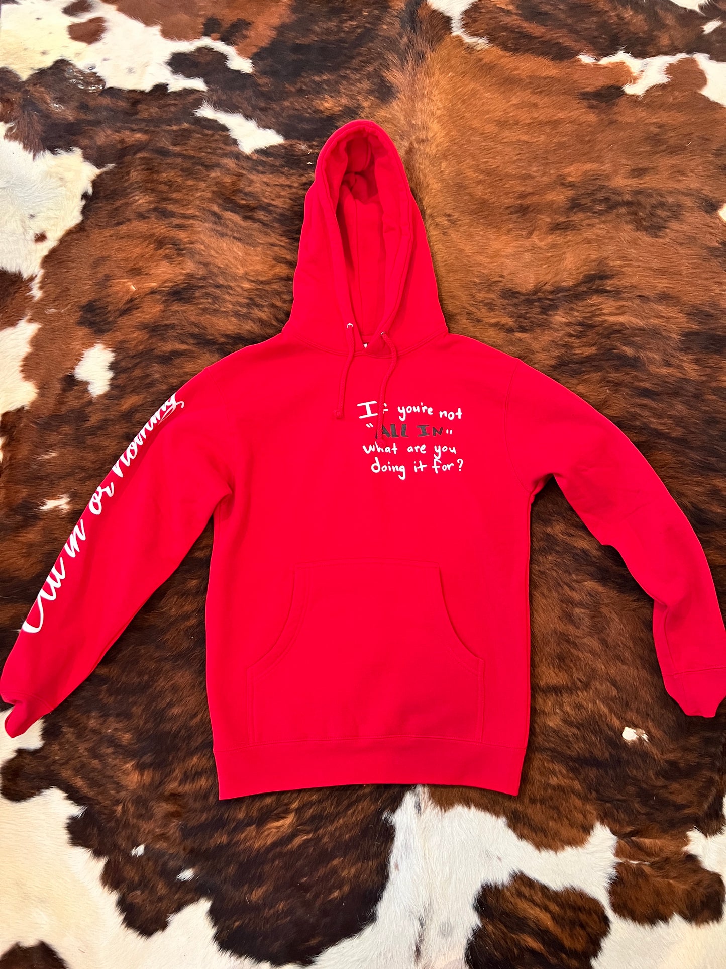 RED ALL IN OR NOTHING HOODIE